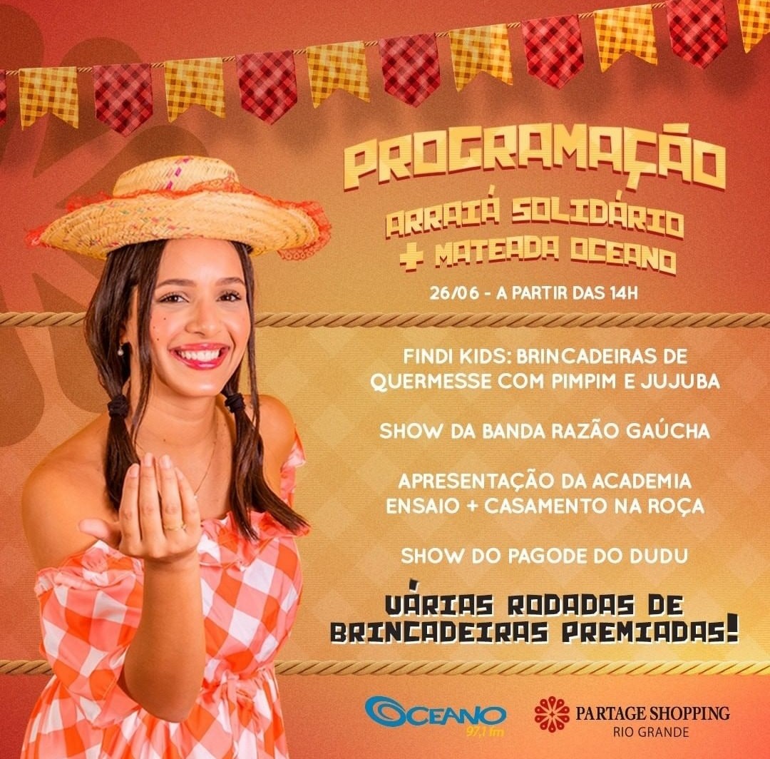 Grupo Oceano e Partage Shopping realizam Mateada e Arraiá Solidário neste domingo (26)
