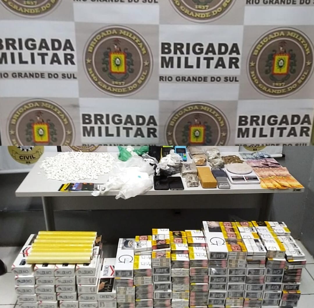BM prende três homens e apreende um adolescente por tráfico de drogas, em Rio Grande