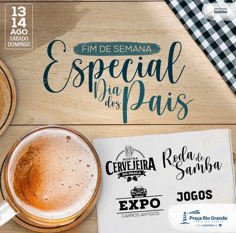 Mostra de cervejas e roda de samba são algumas das atrações da programação do Dia dos Pais no Praça Shopping