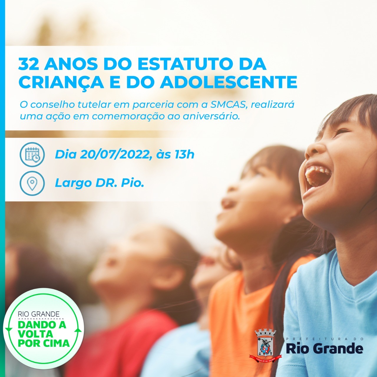 Evento de comemoração aos 32 do ECA acontecerá nesta quarta-feira (20) em Rio Grande