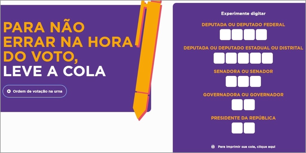 Sem poder usar o celular, Justiça Eleitoral autoriza a utilização de "cola" para eleitores levarem no dia das eleições