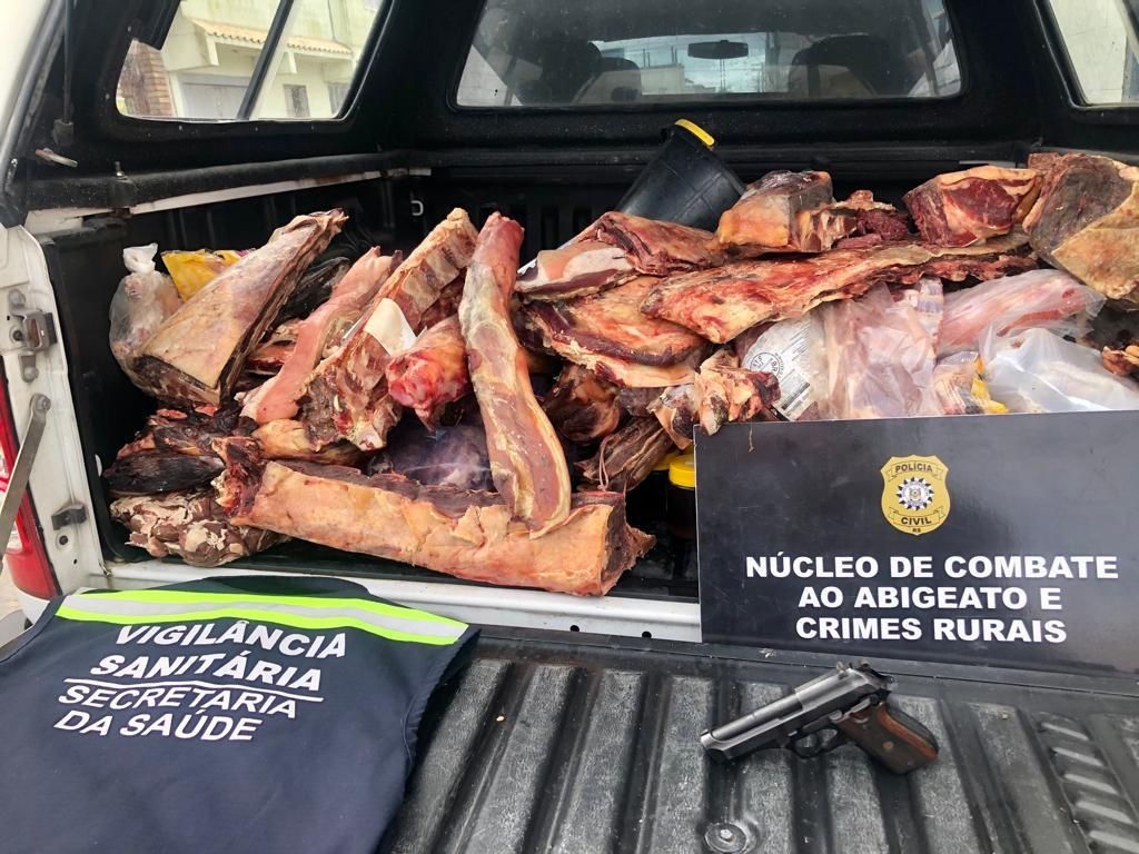 Mais de 300 kg de carnes são apreendidos em operação da PC contra o abigeato 