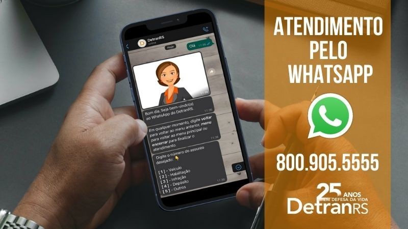 Detran RS lança canal de atendimento pelo WhatsApp