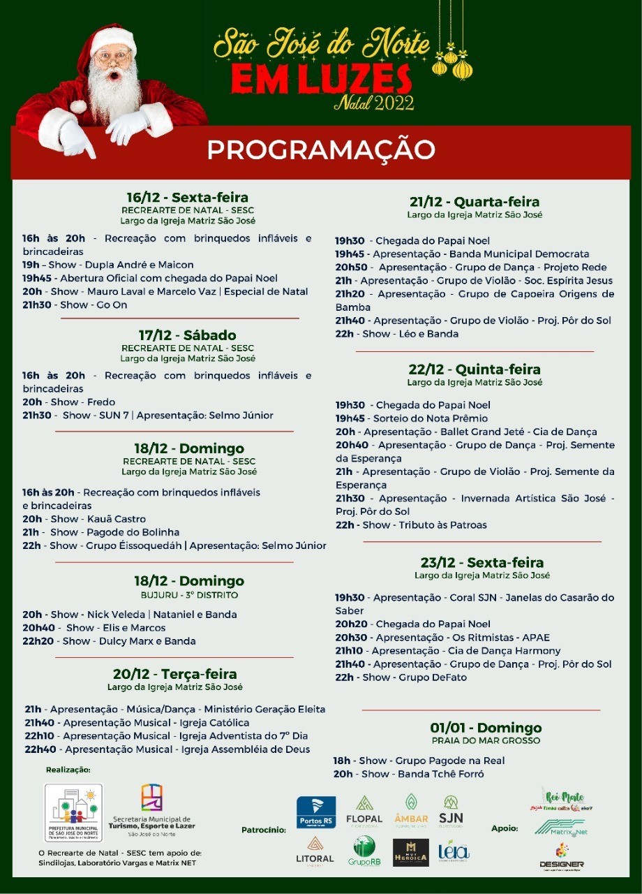 São José do Norte inicia celebrações de Natal neste final de semana