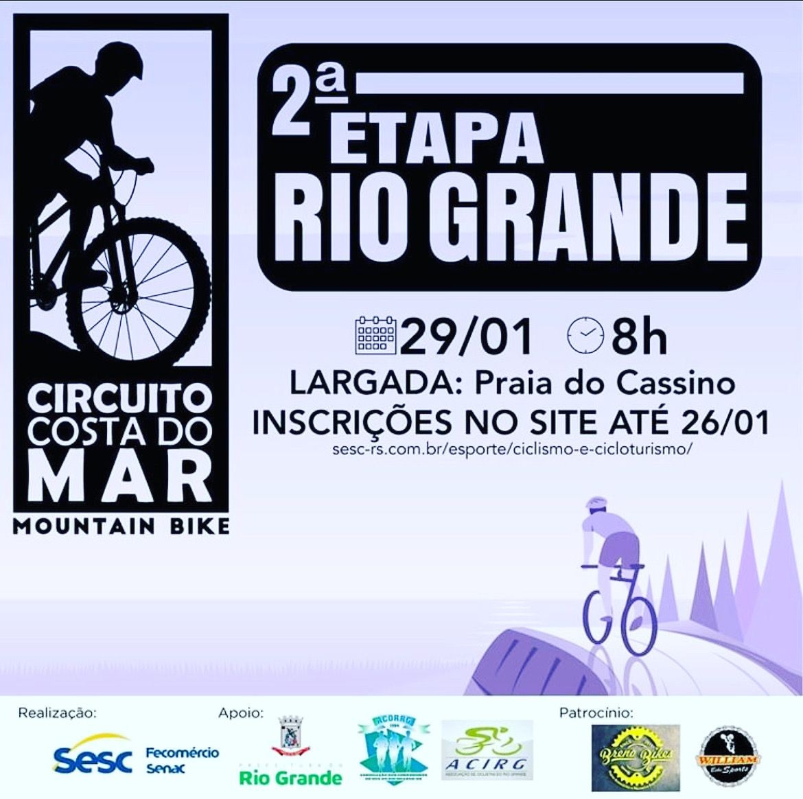 2ª etapa do Circuito Costa do Mar de Mountain Bike é atração do Balneário Cassino no domingo (29)