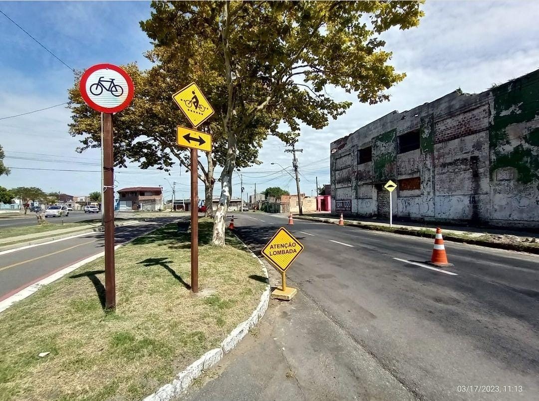 Nova lombada é instalada na avenida Portugal