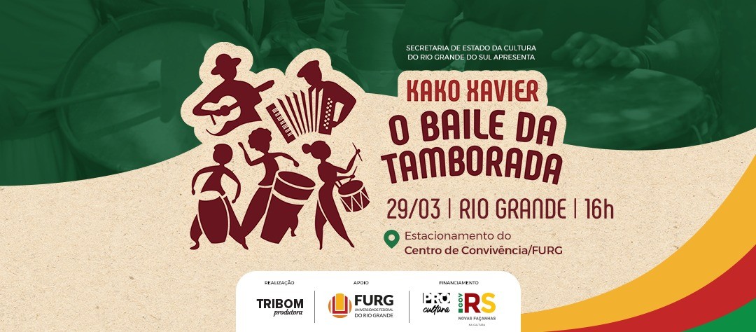  Baile da Tamborada fará apresentação em Rio Grande, na próxima quarta-feira (29)