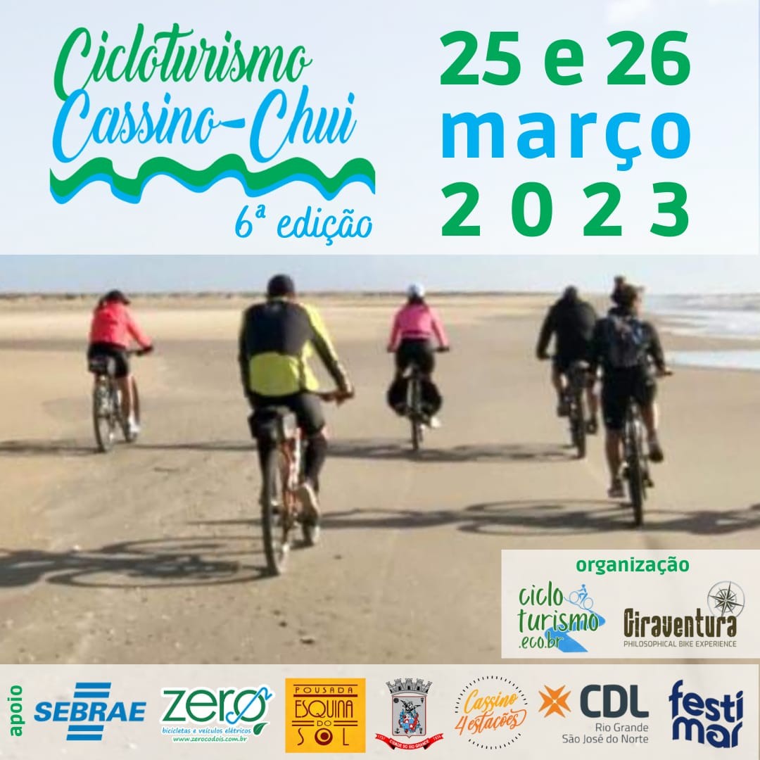 Cicloturismo Cassino-Chuí ocorre nos dias 25 e 26 de março