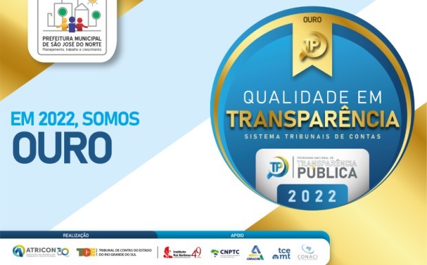 São José do Norte recebe Selo Ouro nas avaliações de transparência pública em 2022