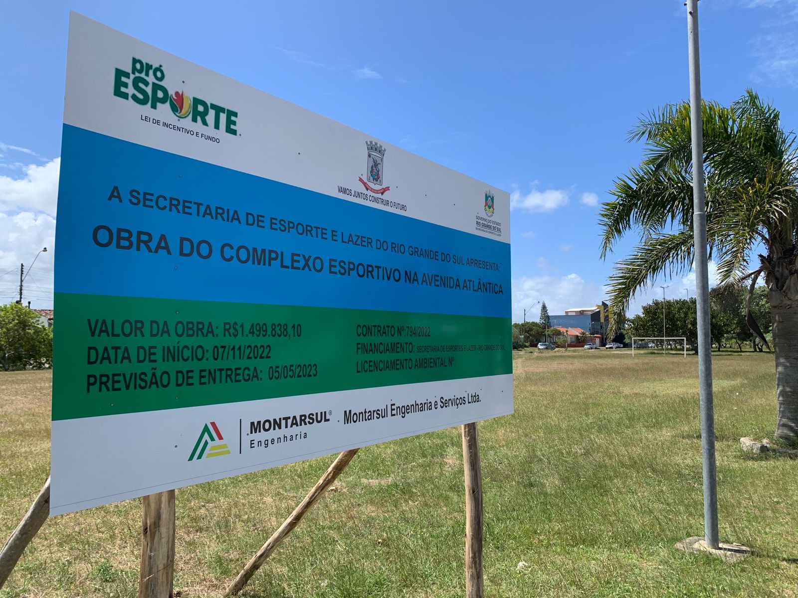 Construção do Complexo Esportivo do Cassino atrasa e prazo passa a ser novembro de 2023