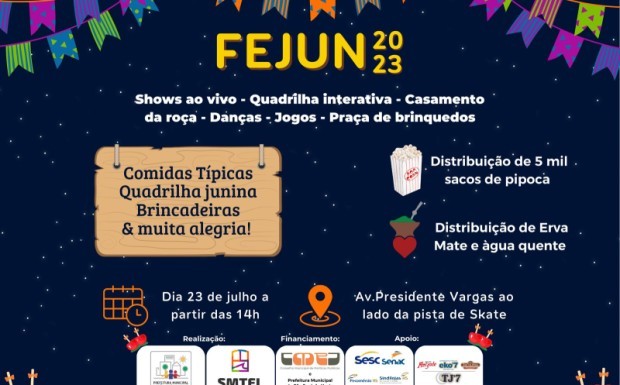 Festa Junina "Fejun 2023" agita a Avenida Presidente Vargas em São José do Norte