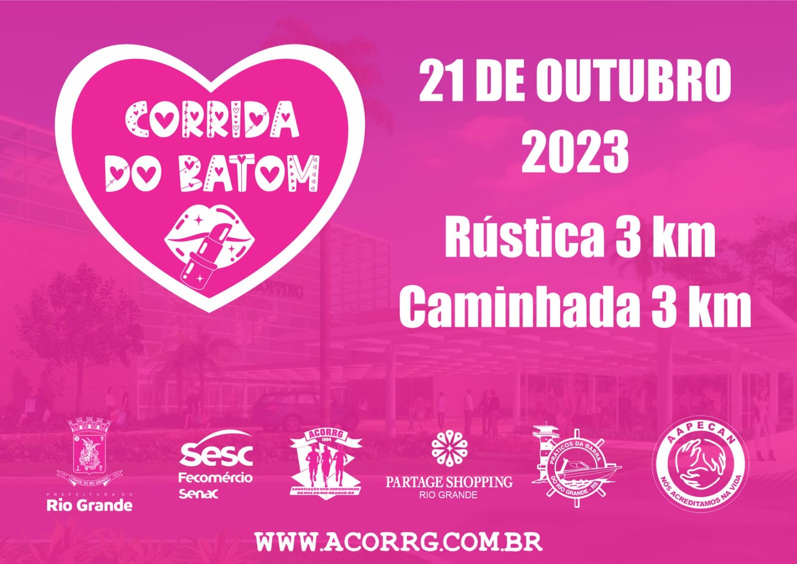 Corrida do Batom 2023 une esporte e solidariedade em prol da luta contra o câncer no Partage Rio Grande
