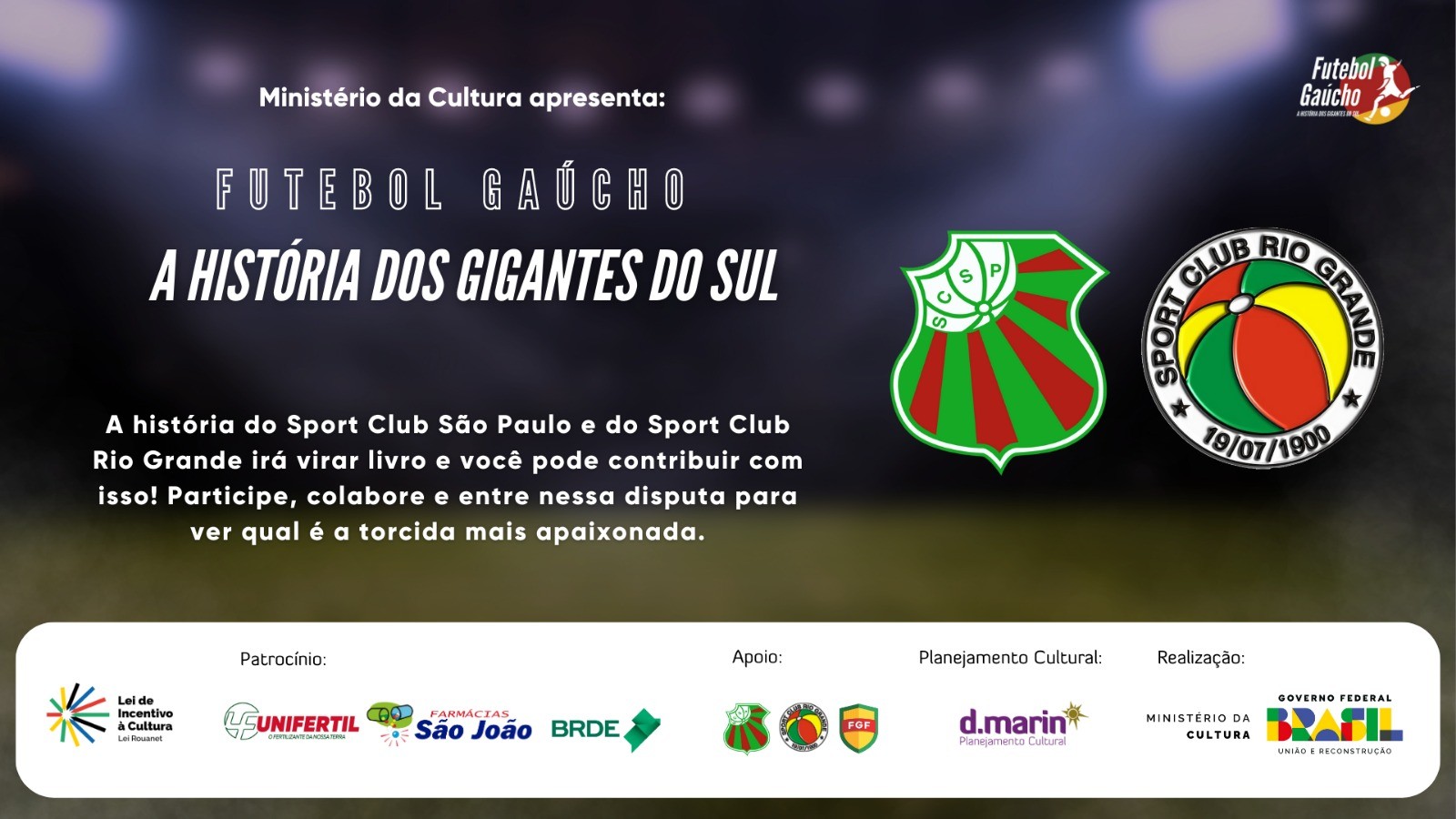 Projeto cultural quer ouvir torcedores do SC São Paulo e SC Rio Grande para produção de livro dos clubes