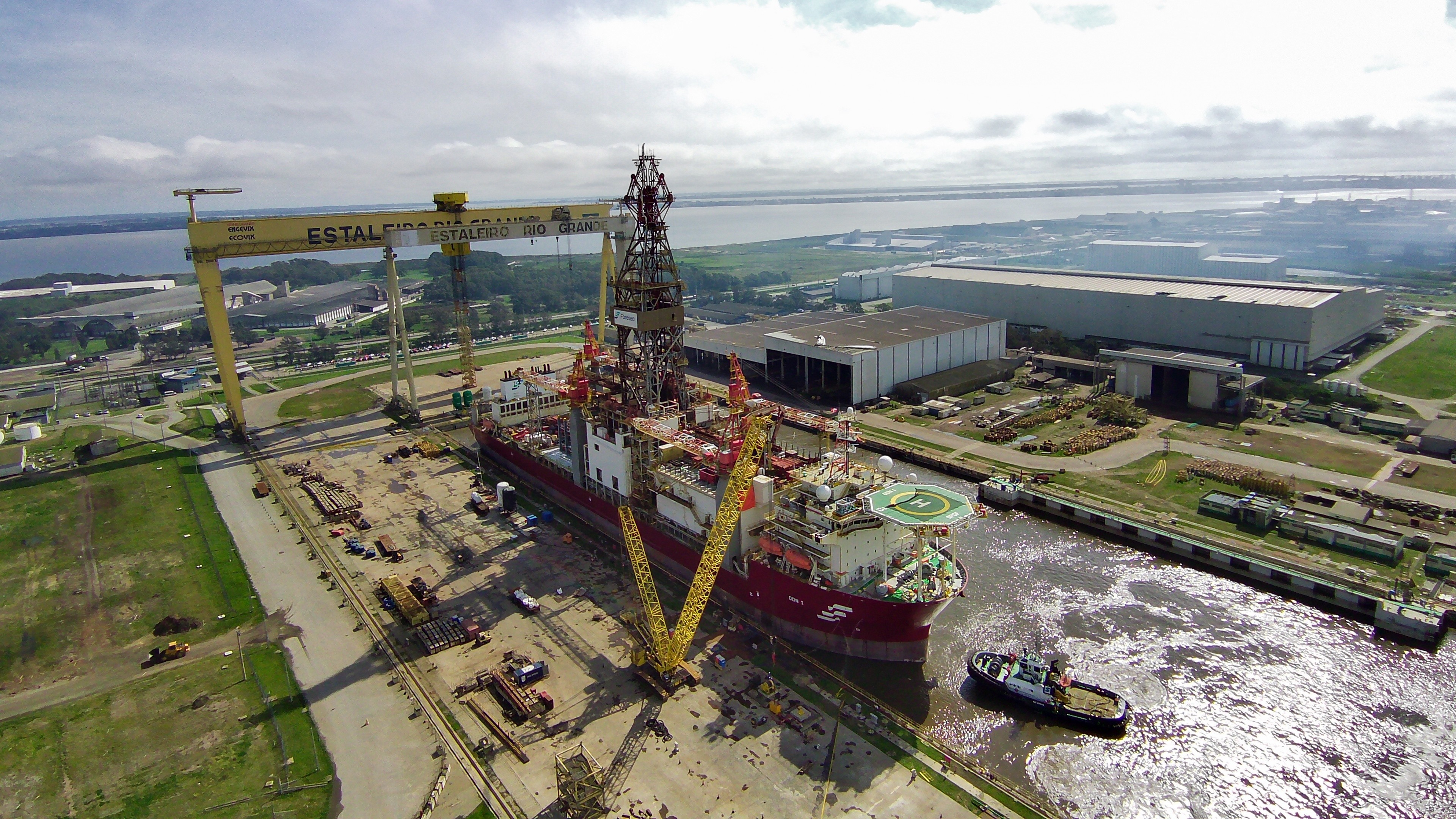 Navio sonda deixa Estaleiro Rio Grande após reparos mobilizarem mais de 600 trabalhadores