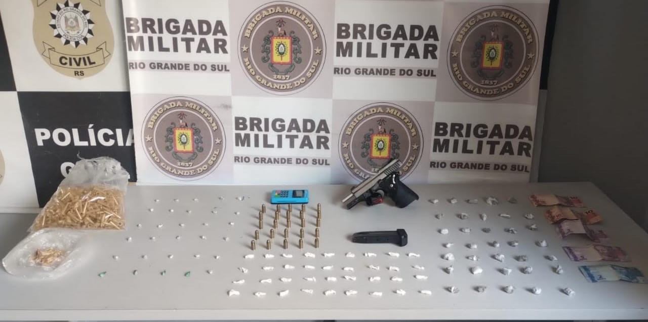 BM prende homens por tráfico de drogas e porte ilegal de arma de fogo em Rio Grande